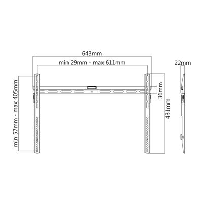 Soporte fijo para televisión. extraplano. Máximo 40 Kg.