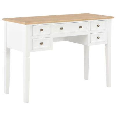 Vidaxl Blanco Escritorio De Madera 109,5X45x77,5 Cm
