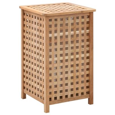 Cesto Para Ropa Sucia 39x39x65 Cm Madera Maciza De Nogal Vidaxl