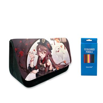 Estuche manga con 12 bolígrafos de colores Goserda -Genshin Impact(21x14x7.5cm)#02 - 1