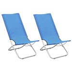 Sillas de playa plegables 2 unidades vidaXL 48x82x84cm tela azul