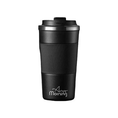 Taza Termo Con Tapa Any Morning Acero Inoxidable, Negro, 500 Ml