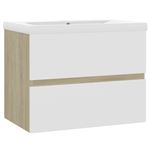 Mueble con lavabo vidaXL aglomerado blanco y roble Sonoma 60x38,5x45 cm 22,5 kg