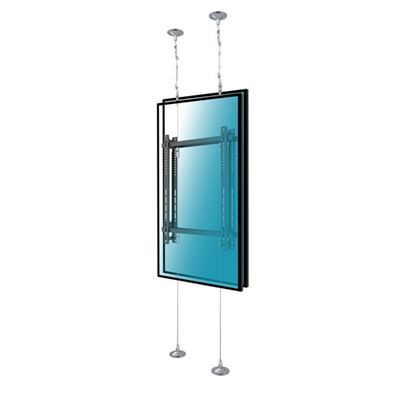 Soporte De Suelo-techo Con Cables Kimex 032-2023 Para 2 Tv 42""-75"" , Altura 3m