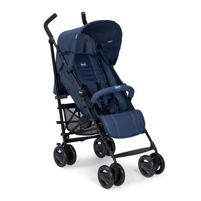 Chicco London Silla paseo ligera y plegable desde 0 meses hasta 15 kg carrito bebé compacto reclinable con apoyabrazos dormir cierre tipo paraguas color azul blue passion cochecito caña lazo individual up