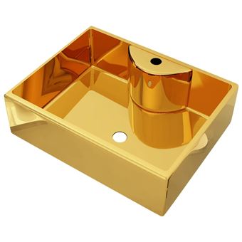 Lavabo vidaXL con orificio para grifo 48x37x13,5 cm cerámica