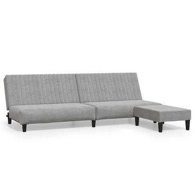 Sofá cama vidaXL 2 plazas con reposapies terciopelo gris claro 25,35 kg,  Sillones, Los mejores precios | Fnac