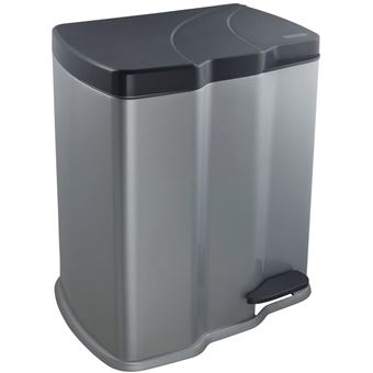 Cubo de Basura KEEEPER Gunnar 7L + 15L Plateado - 1