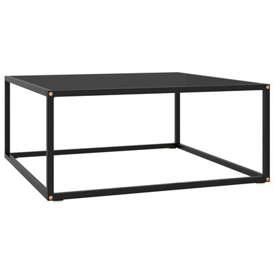 Vidaxl Negra/Negro Mesa De Centro Con Vidrio 80X80x35cm