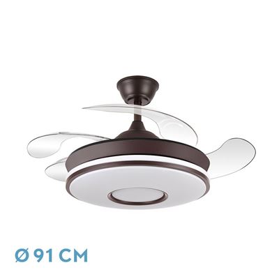 Ventilador De Techo Fabrilamp Dc Dani Mini Regulable Con Mando A Distancia 59w 3cct 6980lm Marrón