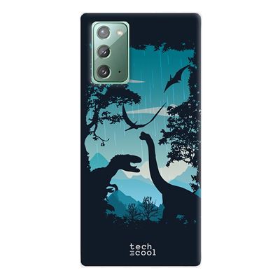 Funda Techcool para Samsung Galaxy Note 20 Diseño pelicula Jurassic world dinosaurios fondo azul