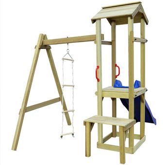 Parque infantil con tobogán vidaXL, y escalera de madera FSC