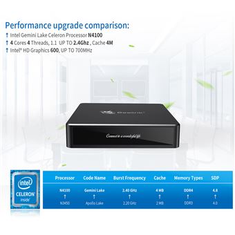 Mini PC Beelink Gemini-N41 Intel Gemini Lake Celeron Procesador 4+64GB, Negro