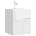 Mueble con lavabo vidaXL aglomerado blanco brillante 41x38,5x46 cm