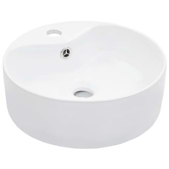 Lavabo vidaXL con rebosadero 36x13 cm cerámica Blanco