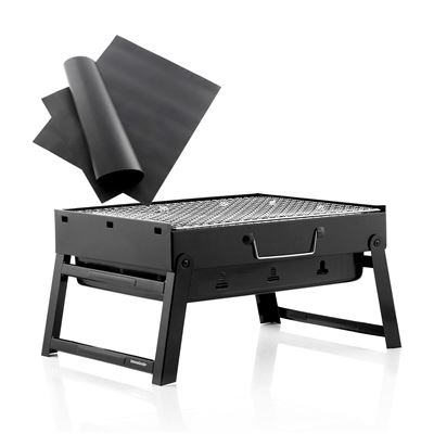 Pack Esterilla Para Horno Y Barbacoa (x2) Y Barbacoa Plegable Portátil Para Carbón Innovagoods