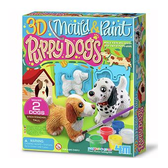 Mould & Paint 3D Perritos 4M kit de moldeo edad 5 años - 1