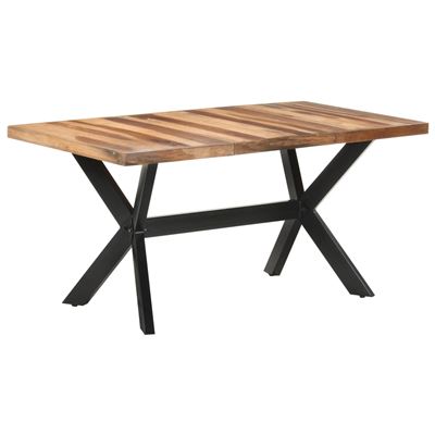 Vidaxl Mesa De Comedor Madera Maciza Con Acabado Sheesham 160X80x75 Cm