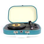 Tocadiscos Prixton VC410 bluetooth reproductor convertidor de vinilos azul