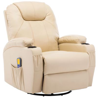 Vidaxl Crema Sillón De Masaje Mecedora Cuero Sintético