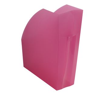 Conjunto 3 archivadores THE MAGAZINE Exacompta 18085D Documentos en formato A4 + gran capacidad Frambuesa translúcida - 1