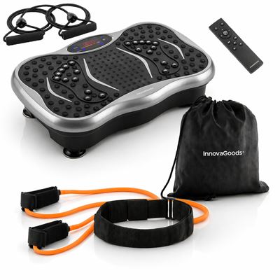 Pack Cinturón Con Bandas De Resistencia Para Glúteos Y Guía De Ejercicios Y Plataforma Vibratoria Con Altavoz Y Mando A Distancia Innovagoods