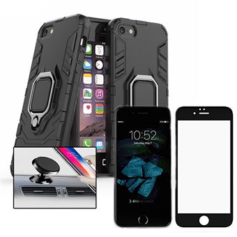 Kit Cristal Templado 5D Full Cover + Funda 3X1 Military Defender + Soporte Magnético Coche Iphone 5 / 5S / SE - 1