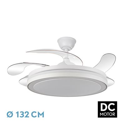 Ventilador De Techo Fabrilamp Dc Esparta Maxi Regulable Con Mando A Distancia 80w 3cct 10255lm Blanco