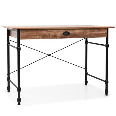 Mesa escritorio vidaXL, cajón 110x55x75 cm color roble