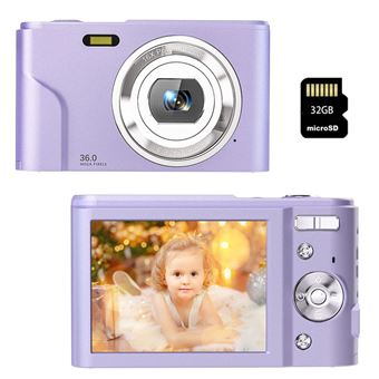 Cámara fotos digital infantil compacta DUDAO DC311AF 48MP HD resolución Pantalla de 2,4 pulgadas + 32GB Violeta pálido - 1