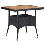 Mesa comedor para jardín vidaXL ratán sintético madera de acacia negro