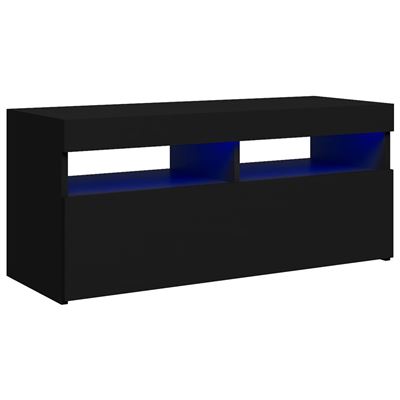 Vidaxl Negro Mueble Para Tv Con Luces Led 90X35x40cm