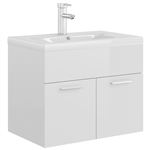 Mueble con lavabo vidaXL aglomerado blanco brillante 60x38,5x46 cm