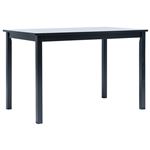 Mesa de comedor vidaXL de madera maciza de caucho negro 114x71x75 cm