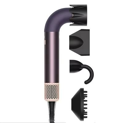 Secador De Pelo Klack Secdys Curvo Sin Aspas 5 En 1 Con Iones Negativos, 1400w Con Accesorios – Secado Rápido, Potente Y Silencioso Morado