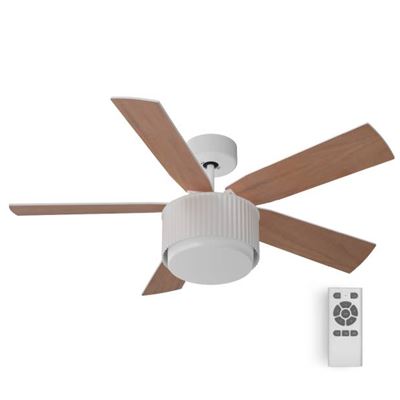 Ventilador De Techo Con Aspas Reversibles 106cm Universalblue Morget 6042w Blanco