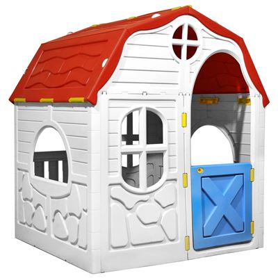 Casita De Juegos Plegable Para Niños Vidaxl Con Puertas Y Ventanas
