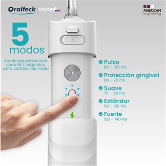 Irrigador dental Aquapik boquillas incluidas, modos