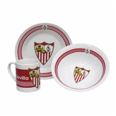 Set de menaje de cerámica Sevilla Futbol Club Blanco