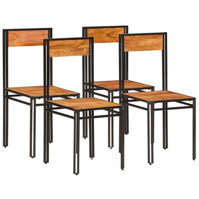 Vidaxl Sillas De Comedor Madera Maciza Acacia Acabado Sheesham 4 Uds