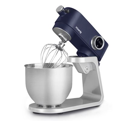 Batidora Amasadora Profesional Hkoenig Km126 8 Velocidades Acero Inoxidable, Gris Y Azul