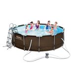 Piscina Desmontable Tubular Bestway Power Steel Oval 424x250x100 cm - 56620 - BESTWAY