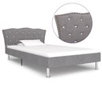 Estructura de cama de tela vidaXL gris claro 90x200 cm