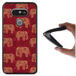 Funda LG G5, WoowCase Funda Silicona Gel Flexible Indian Style Patron Elefantes, Carcasa Case - Negro