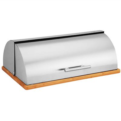 Panera De Mesa Maestro Mr-1672s Tapa Deslizante, Inox, Madera, Diseño Plata