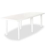 Mesa de jardín vidaXL plástico 210x96x72 cm blanco