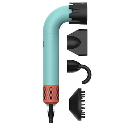 Secador De Pelo Klack Secdys Curvo Sin Aspas 5 En 1 Con Iones Negativos, 1400w Con Accesorios – Secado Rápido, Potente Y Silencioso Verde