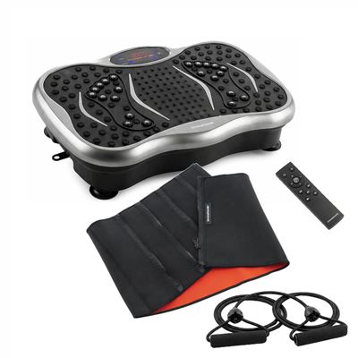 Pack Faja Deportiva Adelgazante Con Efecto Sauna Y Plataforma Vibratoria Con Altavoz, Bandas De Resistencia Y Mando A Distancia Innovagoods Talla Única