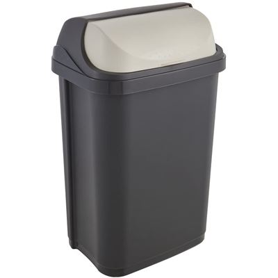 Cubo De Basura Keeper Swantje Con Tapa Basculante Gris Grafito 25l
