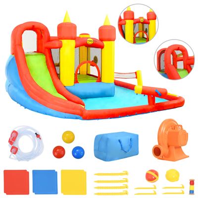 Castillo Hinchable Con Tobogán Happy Hop Y Piscina 410x385x220 Cm